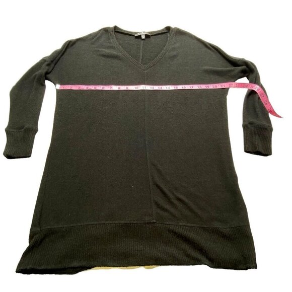 LULU'S Mini Sweater Dress V Neck Long Sleeve Pullover Black XS 79-42 - Picture 3 of 13